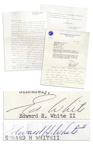 Edward White Pair of Letters Signed, Including One With an Autograph Note Just After Gemini IV -- ''What a ride that was!''